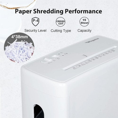 Regine Switzerland Low Noise 40dB Paper Shredder - 10-Sheet Cross Cut | CD & Credit Card Shredding, 2.6 Gallon Wastebasket, P-4 Security, White