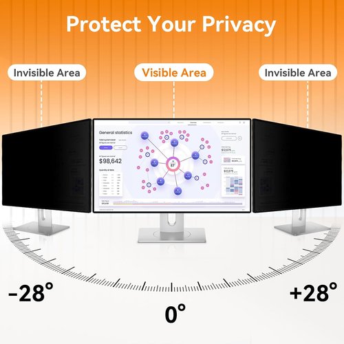 Skiennix 27-Inch Computer Privacy Screen - Eye Protection Anti-Glare Filter for 16:9 Monitors