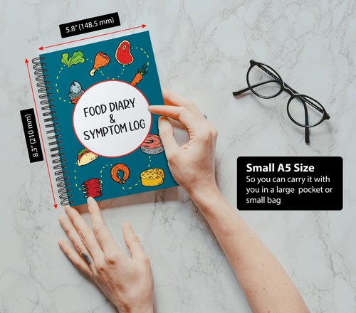 Food Diary and Symptom Log - Track How Your Diet Affects Your Symptoms | for IBS, Allergies, Intolerance, Crohn’s/IBD | A5 (5.8” x 8.3”) Spiral Bound
