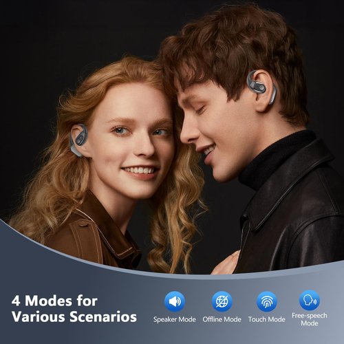 AI Translation Earbuds Real Time, 3-in-1 Translator Earbuds 164 Languages & Accents, Audifonos Traductores Inglés Español,Open Ear Wireless Headphones with Charging Case fit iOS & Android Black