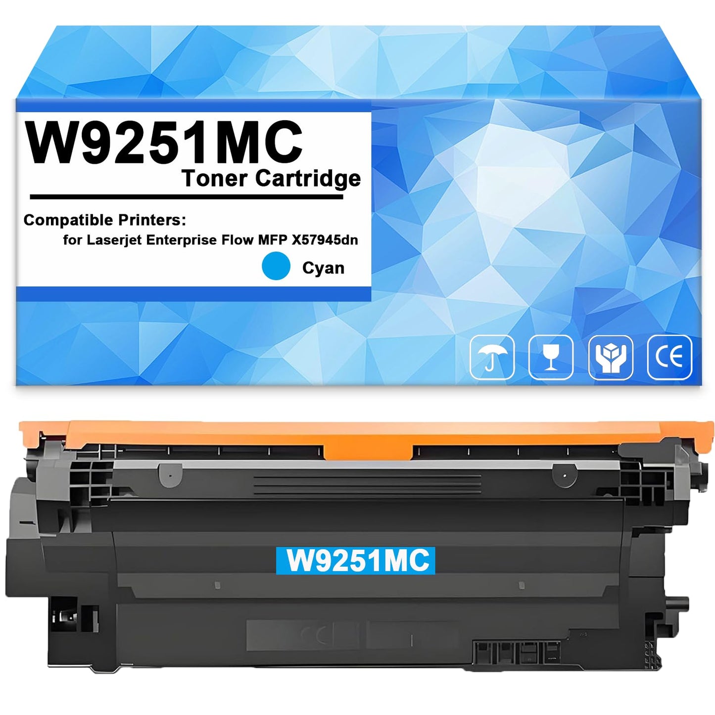 ZHINGUAN W9251MC Cyan Toner Cartridge Replacement for H P W9250MC Toner Cartridge Work for Enterprise Flow MFP X57945dn Printer（18,000 Pages）