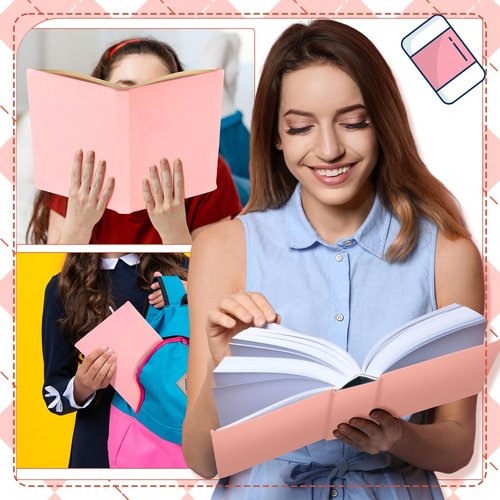 Watersay 6 Pack Stretchable Book Covers 9 x 11 Inch Jumbo Book Covers Washable Reusable Aesthetic Protector Fabric for Hardcover Textbooks School Supplies(Pink Gradient)