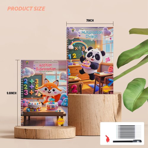 Magic Grooved Writing Practice Books,Reusable Handwriting Workbook for Kids Ages 3+, Preschool Writing Copybook for Letter Formation,Calligraphy & Tracing Practice（ 5 Books with Pens）