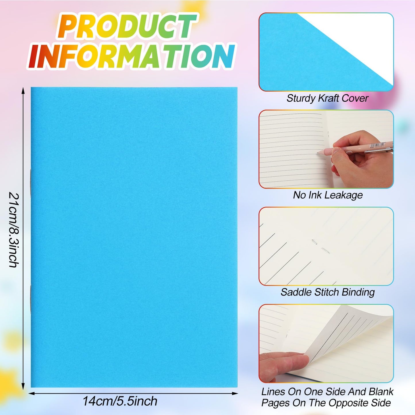 Gueevin 30 Pcs Blank Books to Write Stories Bulk Composition Notebooks Colorful Soft Cover Notebooks for Drawing Ruled Lined Journals Gift (Classic Colors)