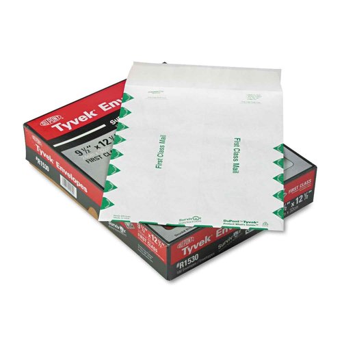 Quality Park Survivor R1530 Tyvek USPS First Class Mailer, 9 1/2 x 12 1/2, White (Box of 100)
