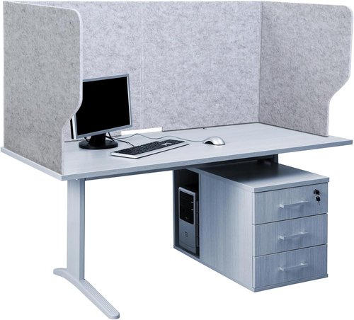 Dunzoom Desk Dividers - Large Acoustic Privacy Panels for Classroom & Office | 47.3 x 15.7 Inch, Gray