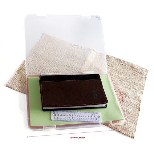 Portable A4 File Box Transparent Plastic Box Office Supplies Holder Document Paper Organizers Case PP Storage Collections Container Magazine Organizers Box Case 2pcs (11.8 x 8.3 x 0.8inch)