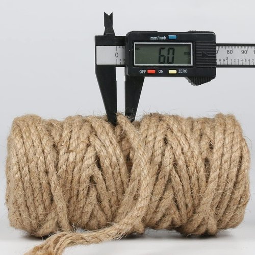 PerkHomy Jute Rope - 6mm Thick Natural Twine for Crafts, Gardening & Home Decor | 80 Feet Heavy Duty