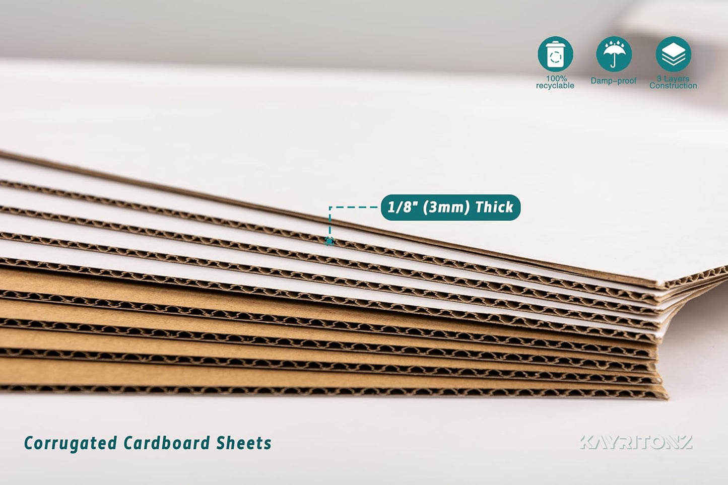 Corrugated Cardboard Sheets by [Brand Name] - 12.5x12.5 Inch Protective Pads for Shipping & Crafts | 25 PCS