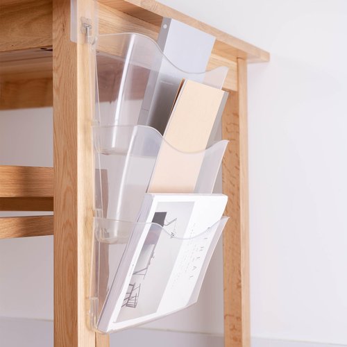 COSYAWN 3 Pack Clear Single Pocket Wall Mounted File Organizer, Plastic Hanging Wall File Holder, Clear Wall Mail Magazines Folder Organizer for School Home and Office
