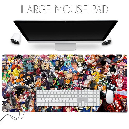 KINPLE Extended Large Gaming Mouse Pad, Full Desk Keyboard Mouse Pad, XXL Bigmouse Pad with Anime, Waterproof and Anti-Skid for Office Desk Decor . (35.4×15.75×0.1 inch)