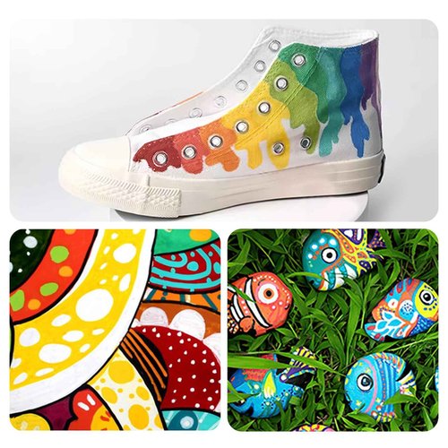 Fubullish 15mm Jumbo Paint Markers 12 Colors Acrylic Paint Pens for Wood Canvas Stone Rock Painting Mug Ceramic Glass Metal Surfaces DIY Crafts Making Art Supplies