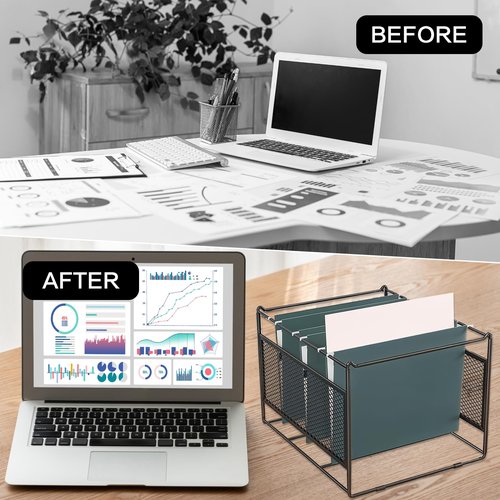 wutfuooo 2 Pack Hanging File Folder Frame for Legal and Letter Size,Hanging File Organizer Holder Rack Hanging Folder Rails for Filing Cabinet Desk Drawer,15" L x 11" W x 10" H