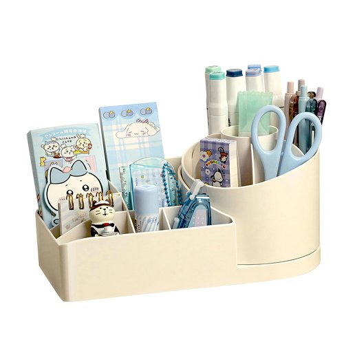 360 Degree Rotating Desk Organizer, Pencil Pen Holder for Desk, Rotating Pen Organizer with 13 Slots, Desktop Storage Pencil Cup Stationery Supplies for Office, School, Home