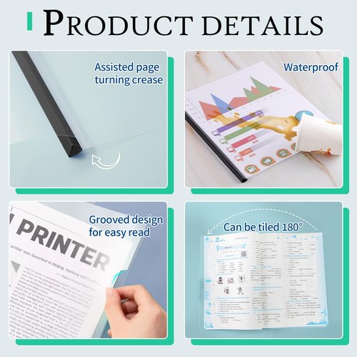 42 Pack Report Covers, COIDEA Report Covers with Sliding Bar, Presentation Folders for A4 and Letter Size Paper, Clear Report Covers Binder Bulk for School Business, 70 Sheet Capacity