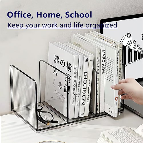 BEENIFIC Acrylic Desk File Organizer,Office Desktop Binder File Folder Mail Organizer,Handbag Purse Book record Magazine Holder (2 Pack)