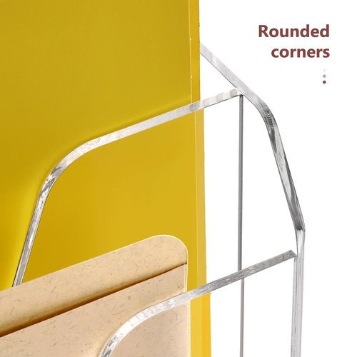 DINGHUO Wall Hanging File Organizer, Acrylic Mail Organizer wall mounted File Holder, Clear 2 Tier Folder Paper Document Magazine Rack for Desk Office School Home - 1 Pack