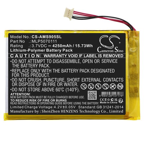 3.7V 4250mAh Diagnostic Scanner Battery, Compatible with Autel MaxiSys Mini, MS905, MS906, MK808BT, MK808TS, DS808, MaxiTPMS,TS608 Scanne,TS608, MaxiDAS DS808 Scanner, fits Part No.MLP5070111
