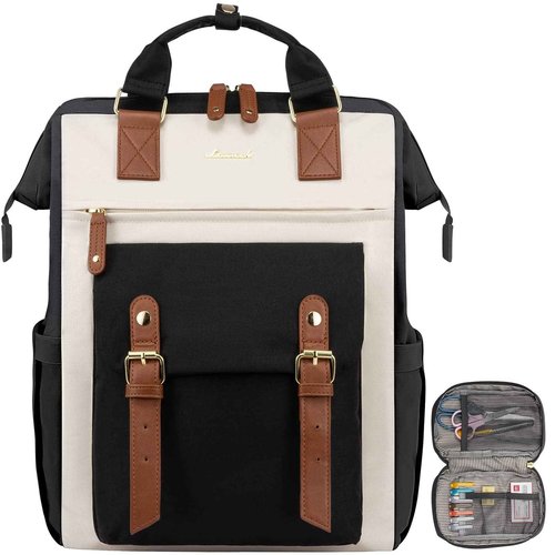 LOVEVOOK Laptop Backpack,Teacher Nurse Work Travel Backpacks Purse for Women, Computer Bag, 17 inch Black Brown