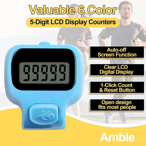 Amble Clicker Counter - 6 Pack Electronic Tally Counters for Knitting, Crochet, Golf & More