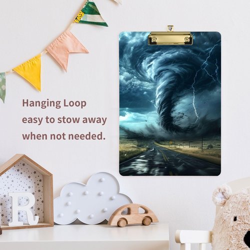 Hezely Tornado A4 Acrylic Clipboard 9" x 12.5", Letter Size for Students, Teacher, Woman and Kids, Decorative Clipboard