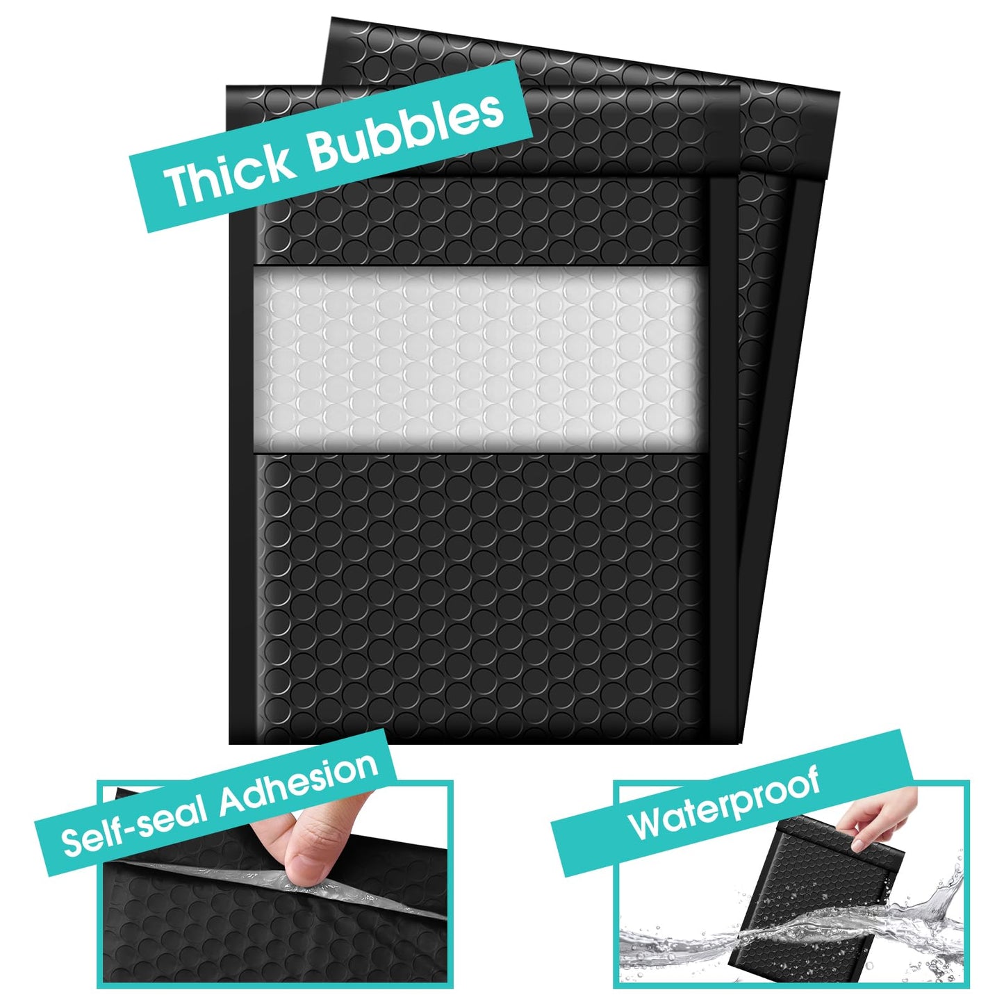 Fuxury Black Bubble Mailers 6x10" Padded Envelopes 1000Pack Strong Adhesion Thick Padded Mailers for Small Business Mailing Small Items,Jewelry,Makeup