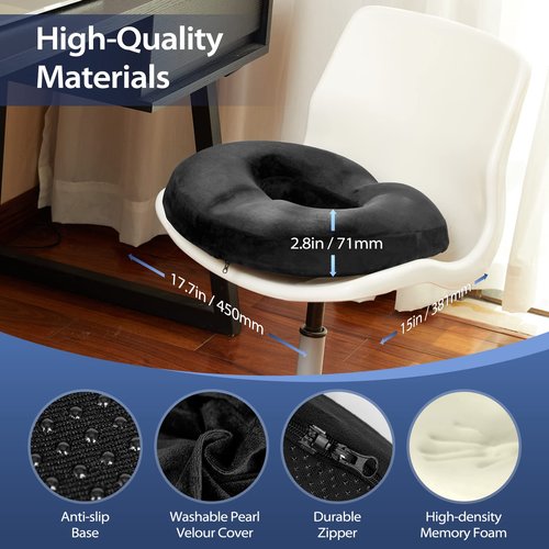 HOMCA Donut Pillow hemmoroid Cushion for Office Chair,Sciatica Pain Relief for Sitting,Premium Memory Foam Wheelchair Cushions for Pressure Relief,Tailbone Pain Car Seat
