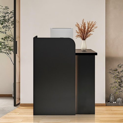 MINGRUIYU Wood Reception Desk, Modern Front Desk Reception Counter, for Restaurant Bar Counter, Company, Barbe