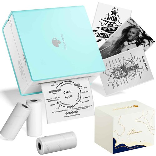 Phomemo Sticker Printer- Mini Sticker Printer Maker Machine, Mini Pocket Printers Instant Print for DIY Creation, Study Notes, Photos, Gifts, Portable Thermal Printers for Kids/Students/Teacher