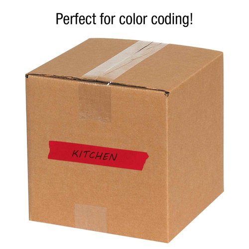 Tape Logic (12 Pack General Purpose Colored Masking Tape, 1/2 Inch x 60 Yards, Red, for Home, Office, Arts, Crafts, DIY, Labeling and Coding