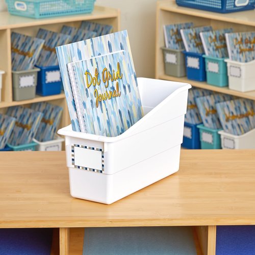 Really Good Stuff Durable Book and Binder Holder - 4pack, Cool & Calm Color Collection, 5 ?? x 12 ?? x 7 ??, Classroom Organization, Storage Solution, Sturdy and Versatile