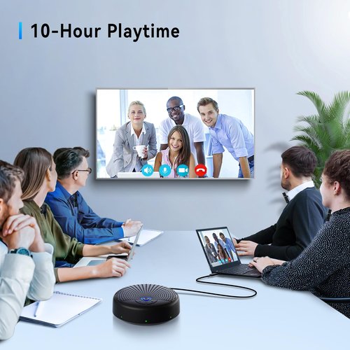 BALILA Conference Speaker and Microphone, 10 AI Mics 360° Voice Pick Up & Noise Reduction, USB Speakerphone for 10-15 People Conference Room, Compatible with Multi-Leading Platforms, Zoom, MS Team