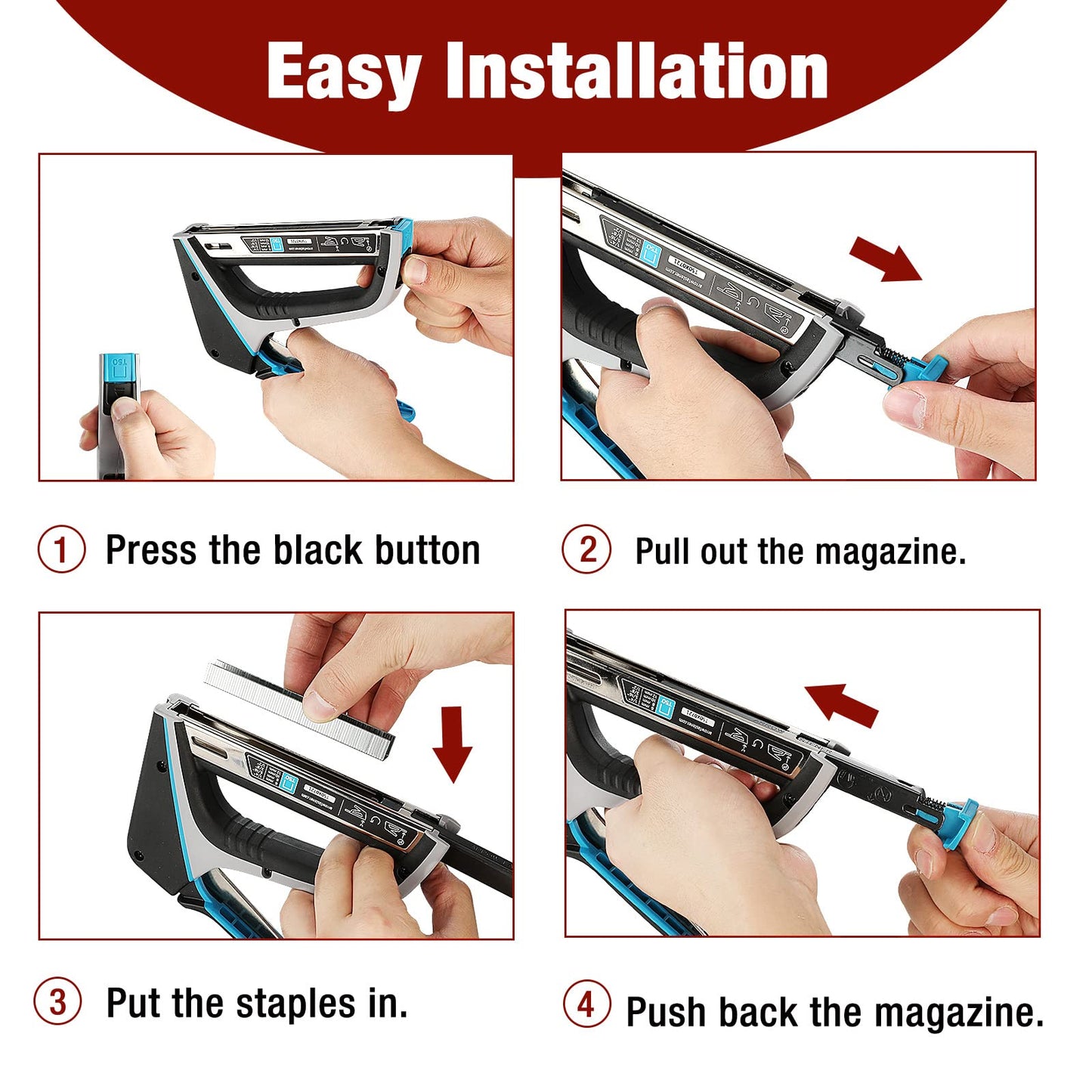 Arrow T50 Staple Gun Kit, Lightweight & Comfortable Grip, with 3750 Pieces T50 1/4", 3/8", 1/2" Staples, for Upholstery Professional Projects, T50X TacMate