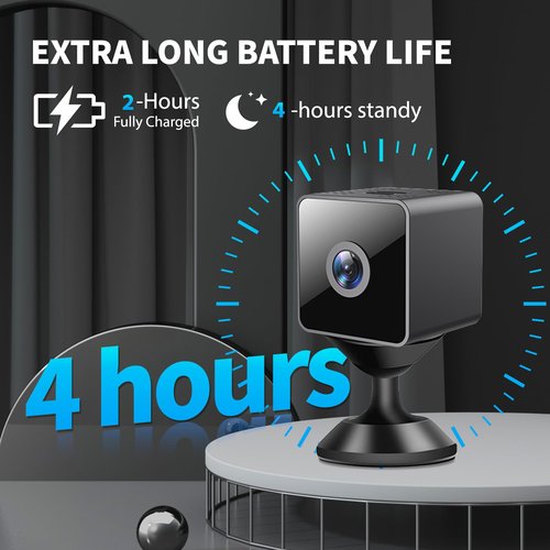 Mini Wireless Camera Home Security cámaras Indoor/Outdoor Cam 1080P HD Small Smart WiFi House Cameras Micro House Nanny Cams Battery-Powered with Clear Night Vision and Motion Detection Baby Monitor