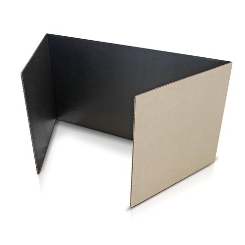 Flipside Products 12”x 48” Black Study Carrel, Privacy Boards, Student Privacy and Focus Booth for The Classroom, Desk Divider Cubby for Tests, Made in USA - 24 Pack