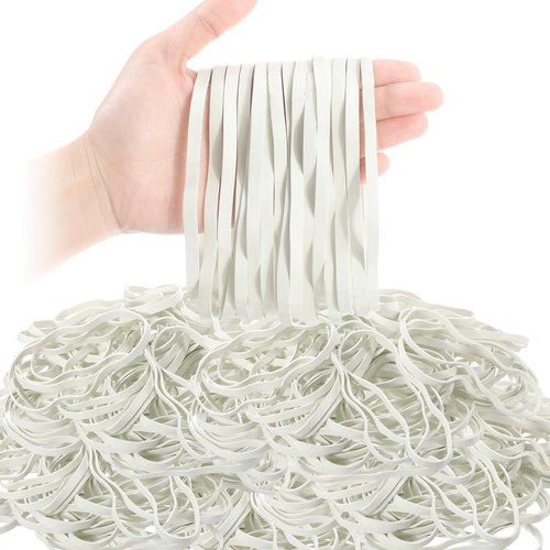 Nuanchu 220 Pcs Rubber Bands 5.9" x 0.24" Size #69 Large White Multipurpose Rubber bands Big Heavy Duty Elastic Band for Office Home Supplies File Folders Litter Box