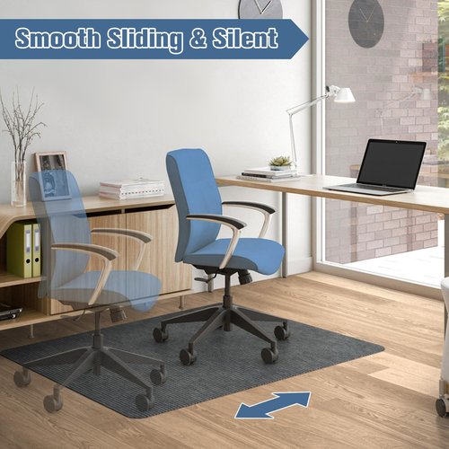 Placoot Desk Chair Mat for Hardwood Floor Corduroy Surface 55"x35" Office Chair Mat for Rolling Chairs,Large Anti-Slip Backing Under Desk Low-Pile Office Rug Floor Mat for Office/Home