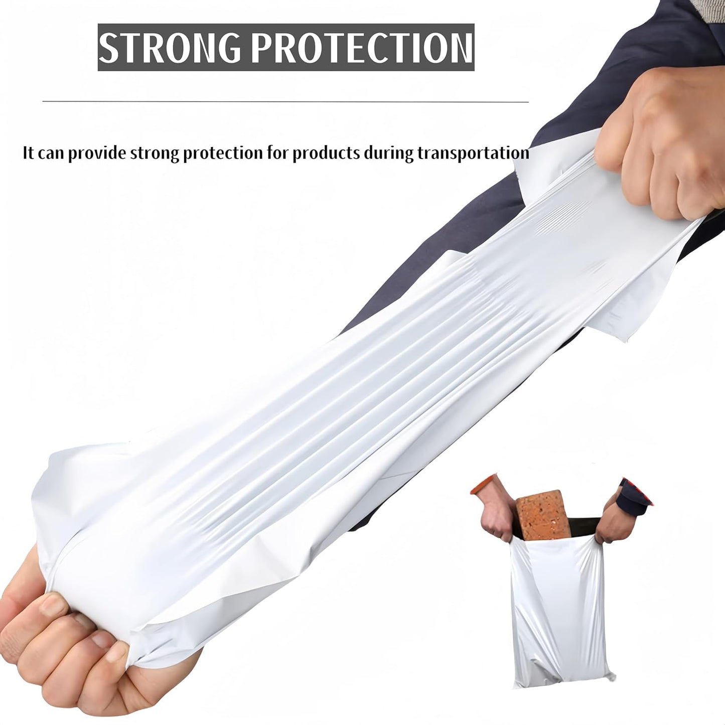 White Poly Mailers - Waterproof Self-Sealing Shipping Bags for Apparel | 9.8x11.8 Inches, 10 Pack