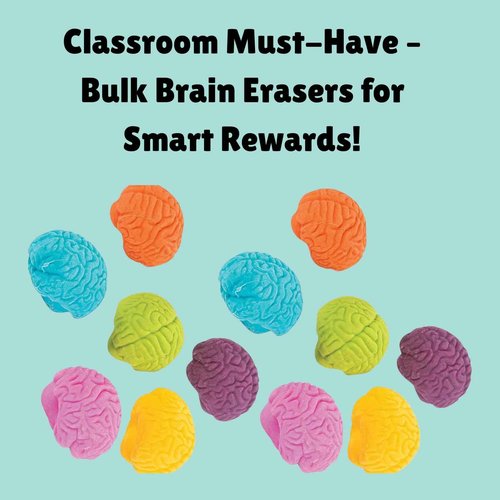 48-Pack Brain Erasers – Halloween Party Favors, Classroom Prizes & Gifts