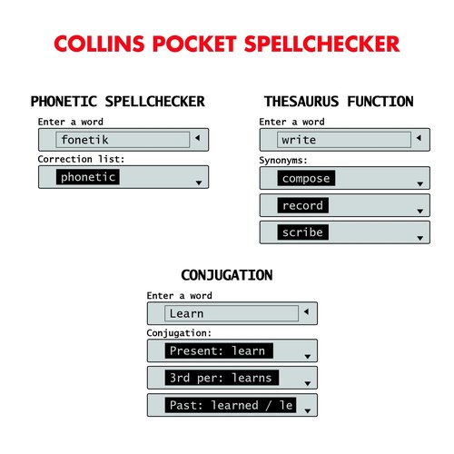 LEXiBOOK - Collins Electronic Pocket Spellchecker with Battery, Blue/White, DC753EN