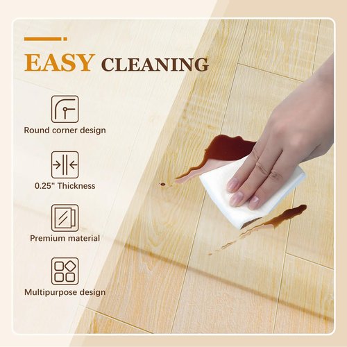 Lakenyon 36" x 46" Glass Chair Mat, Chair Mat for Carpet, Tempered Glass Floor Mat for Home/Office/Carpet, Desk Chair mat