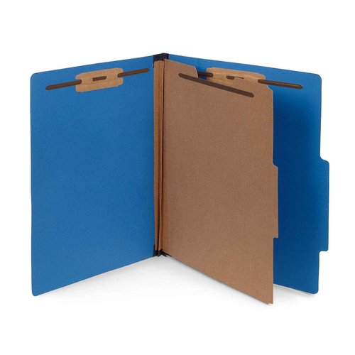 Blue Summit Supplies 30 Dark Blue Classification Folders - 1 Divider - 2 Inch Tyvek Expansions - Durable 2 Prongs for Standard Medical Files, Office Reports - Letter Size, Dark Blue, 30 Pack