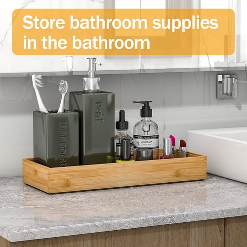 Utensil Organizer Silverware Drawer Organizer-Stackable Bamboo Flatware Caddy Cutlery Holder, Wooden Storage Boxes Tray for Bedroom,Office, Bathroom, Vanity & Garage Tool Organization(15"6"2.5")