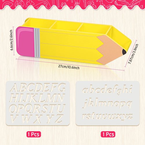 Containlol Christmas Teacher Appreciation Gifts Name DIY Pencil Shape Holder Organizer Birthday Favor Supplies for Women Men Desk Sign School Office Decor