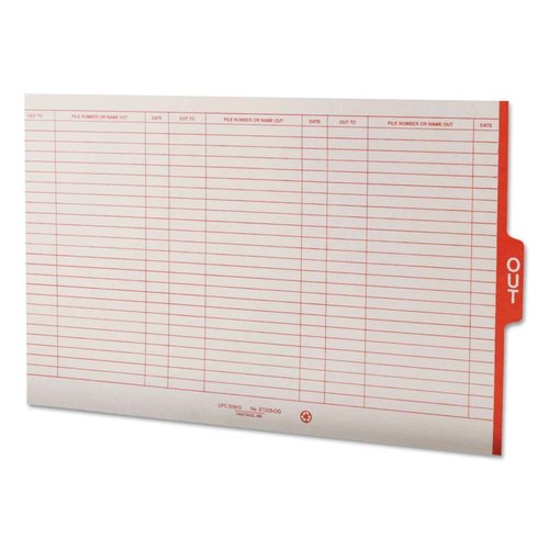 Smead End Tab Out Guides with Printed Form, 1/5-Cut Tab Center Position, Legal Size, Manila, 100 per Box (63910)