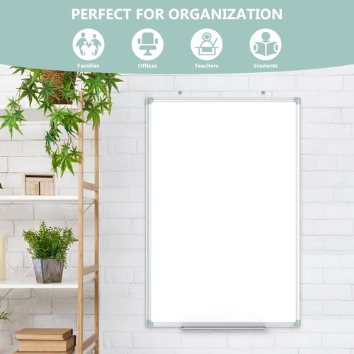 Lockways Magnetic Dry Erase Board, 36 x 24 Inch Magnetic Whiteboard White Board, 1 Dry Erase Markers, 2 Magnets for School, Home, Office