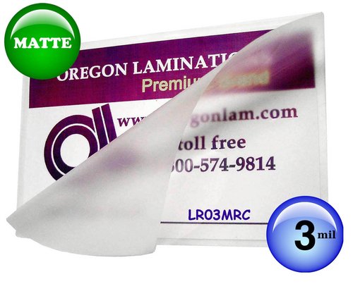 Oregon Lamination Heat Activated Laminating Pouches 9 x 11-1/2 inch 3 mil (229mm x 292mm x 75 microns) [pk of 100] Letter Size, Matte/Matte (Both Sides)