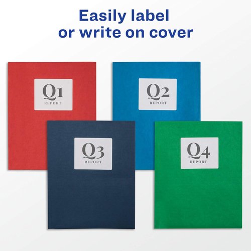 Avery Two Pocket Folders - Holds Up to 40 Sheets with Business Card Slot | 25 Red Folders (47989)
