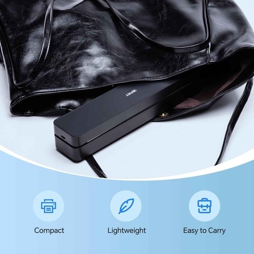 iDPRT Portable-Printer Wireless for Travel,300DPI Inkless Thermal Small Printers for Home Use,Office,Vehicles,Mobile Bluetooth Printer Supports 8.5" x 11" US Letter,for Smartphone & PC,Dark Black