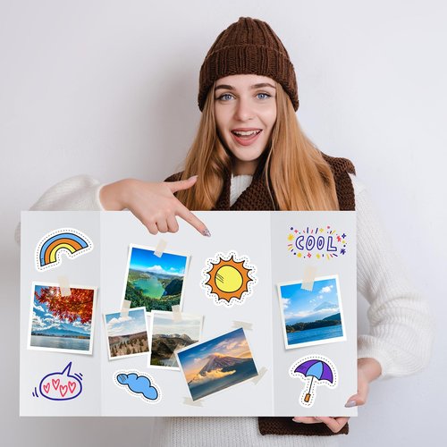 Somime 4 Pack Trifold Poster Board, 16x24 Inches White Presentation Board, Portable Display Board for Science Fair, School DIY Project and Business Exhibitions